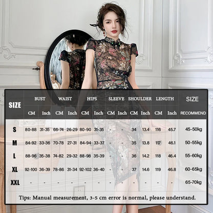ZYHT 10467  Fashion Classical  Chinese Qipao High Waist Floral Print Women Traditional Clothing Cheongsam for Lady