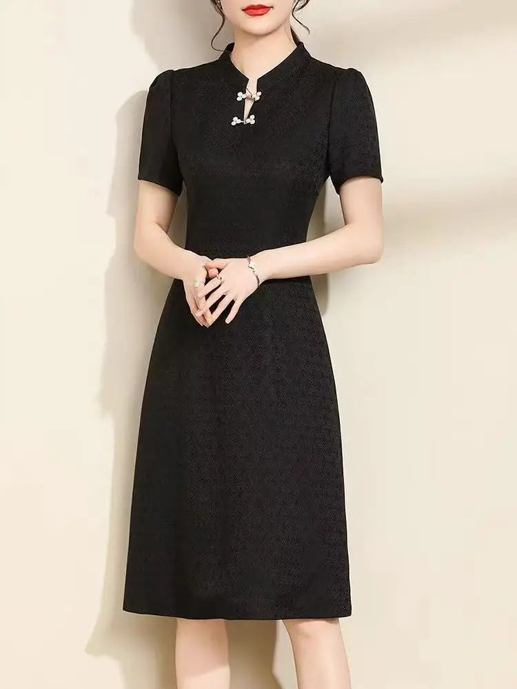 2025 Improved Cheongsam Elegant White Lace Engagement Dress for Young Girls Classy Style for Spring Traditional Chinese Clothing